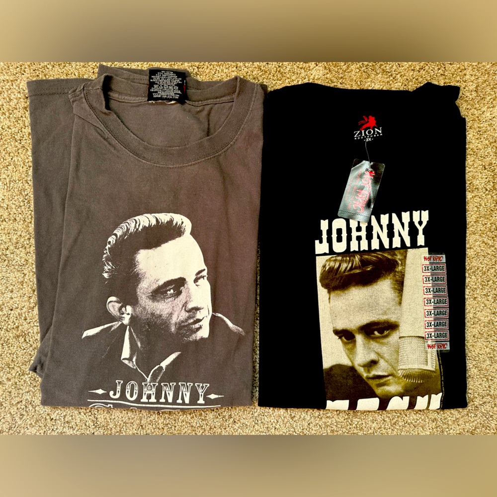 Johnny Cash The Man In Black country rock n roll Official T-Shirt 3XL XXXL NWT